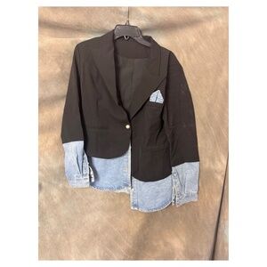Oversized Half Denim Blazer